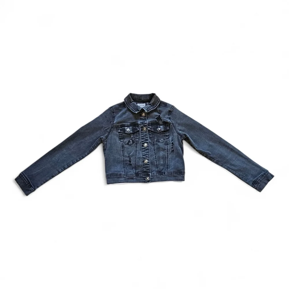 Wax Jean Collection Junior Women’s Distressed Denim Jacket Size Small